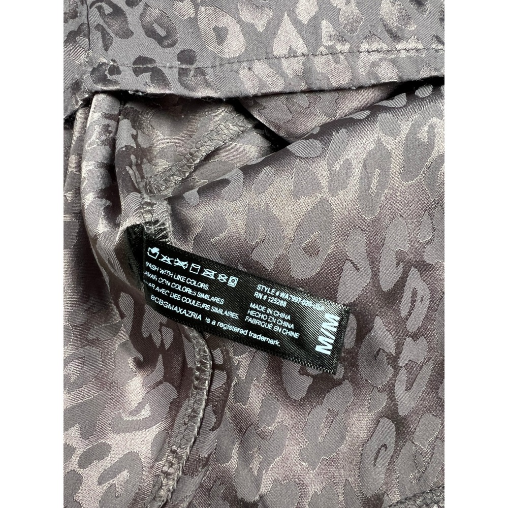 BCBGMAXAZRIA Pajama Set Womens Medium Mauve Leopard Satin Jacquard 2pc Lounge - Picture 7 of 16